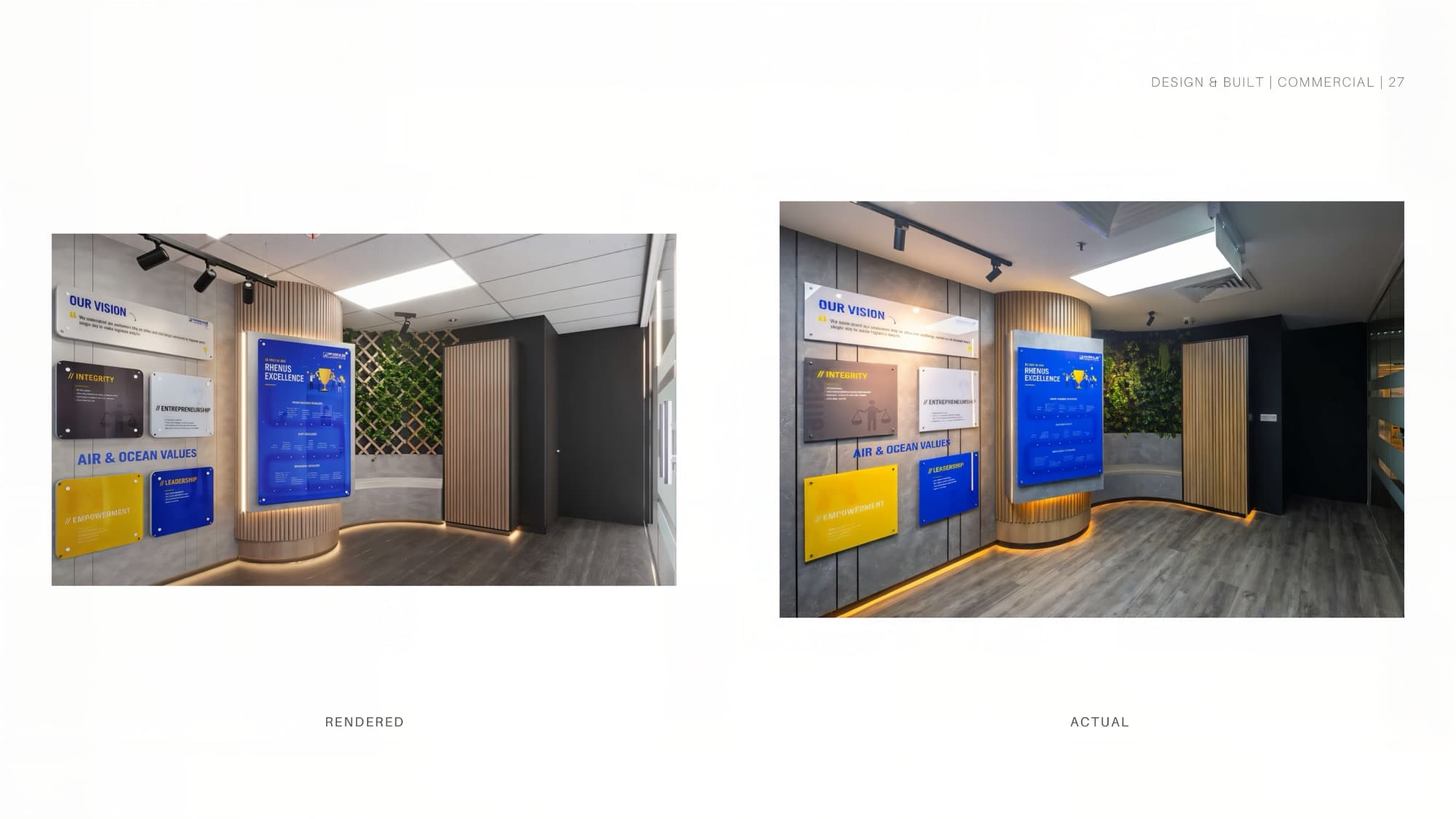 Workstation area with plants