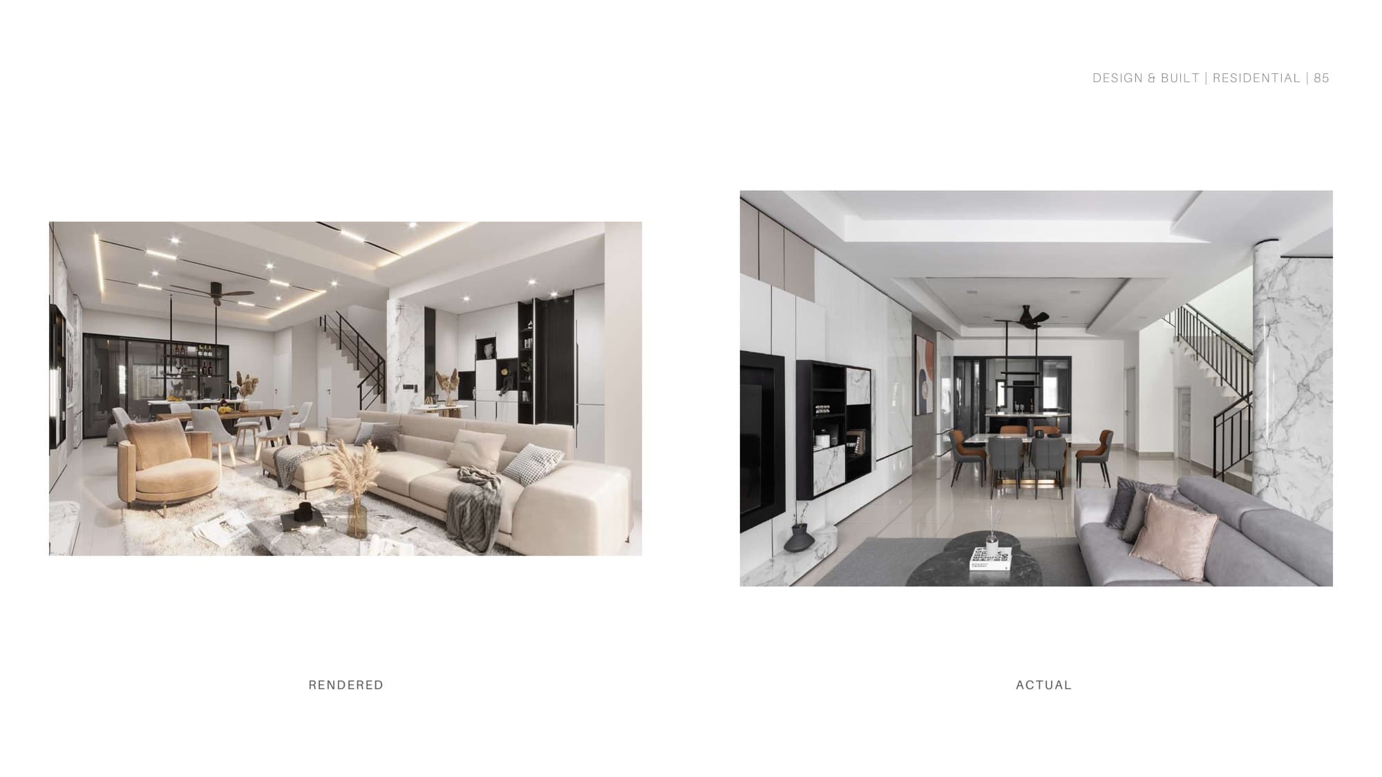 Dining area with ring pendants